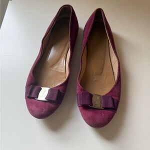 Ferragamo Purple Suede Flats